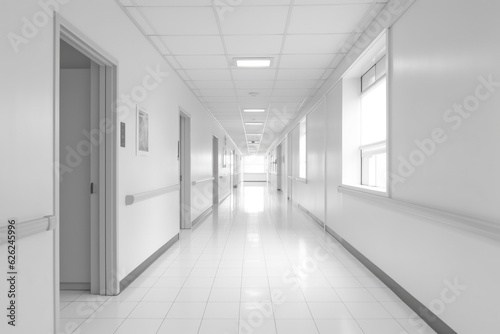 Clean and Bright Hospital Corridor