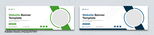 Web banner template. Editable business promotion website banner design template. Corporate business ad banner design, horizontal advertising banner template. vector illustration