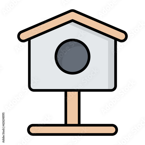 Bird House Line Color Icon