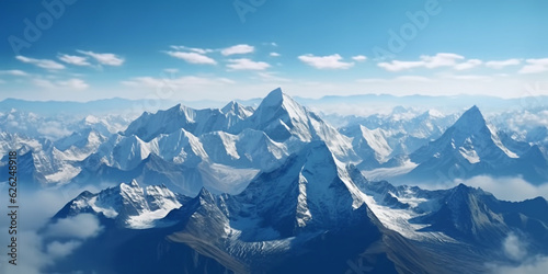 Breathtaking View of Mountains in the Himalayas AI generated