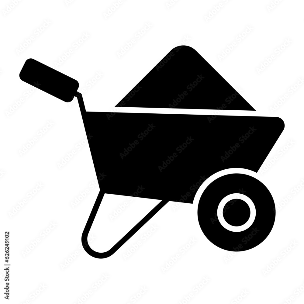 Wheel Barrow Glyph Icon Wheel Barrow Glyph Icon