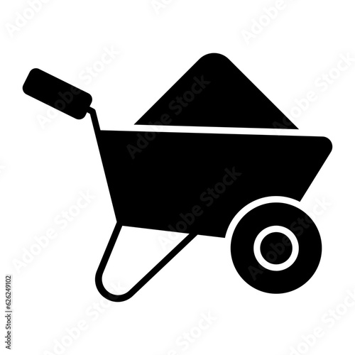 Wheel Barrow Glyph Icon