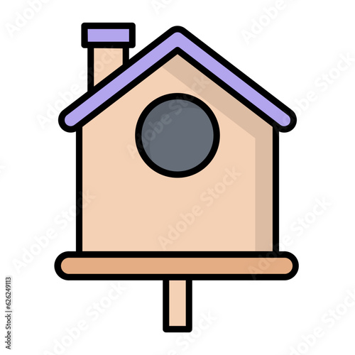 Bird House Line Color Icon