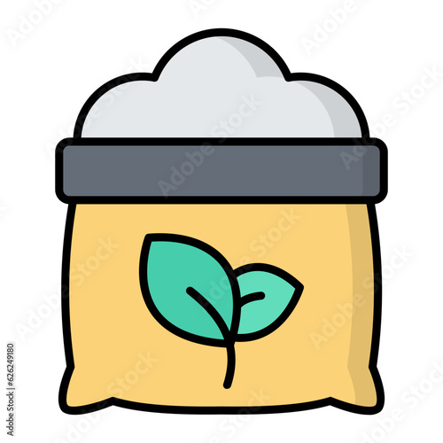 Fertilizer Bag Line Color Icon