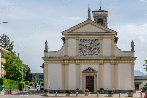 The facade of the church of San Cristoforo, Caslano, Switzerland