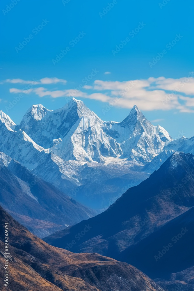 Breathtaking View of Mountains in the Himalayas AI generated
