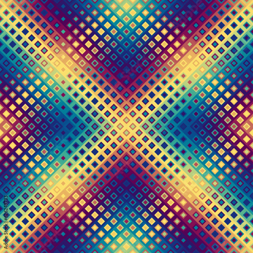 Geometric seamless abstract pattern in low poly style. Small squares regular pattern.