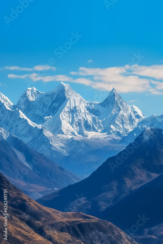 Breathtaking View of Mountains in the Himalayas AI generated © artefacti
