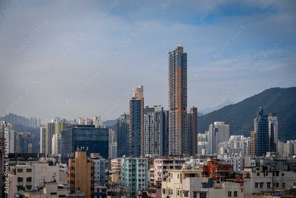 Hong Kong skyline in a sunny day