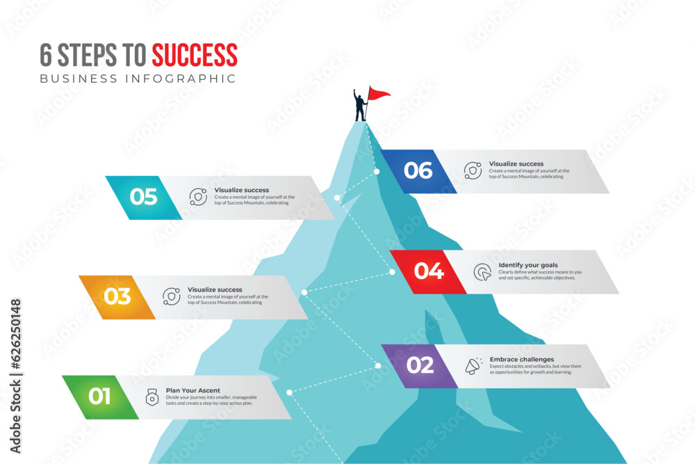 custom made wallpaper toronto digitalinfographic element template with 6 steps, list, bullet, options, timeline diagram with mountain vector