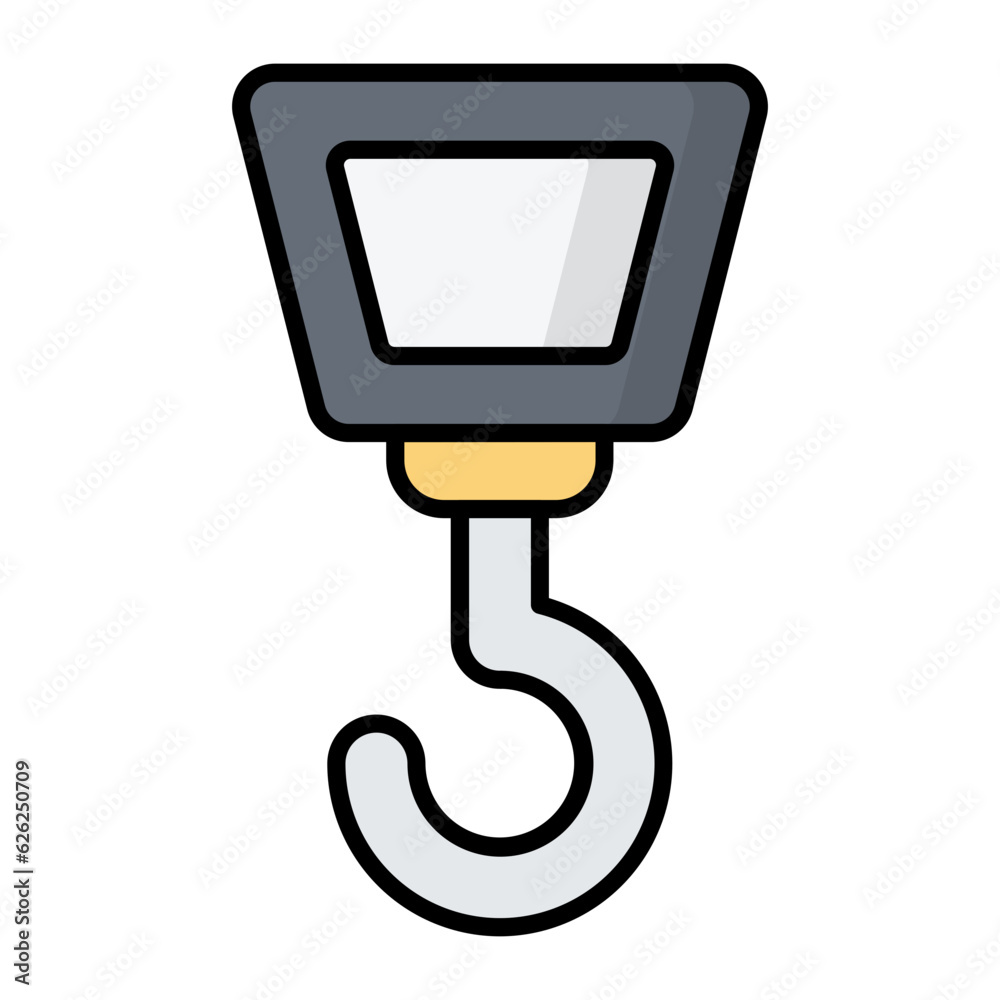 Crane Hook Line Color Icon Crane Hook Line Color Icon