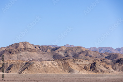 Colorful mountain range with a perfect blue sky near Pan de Az  car National Park in the Atacama desert in Chile  South America