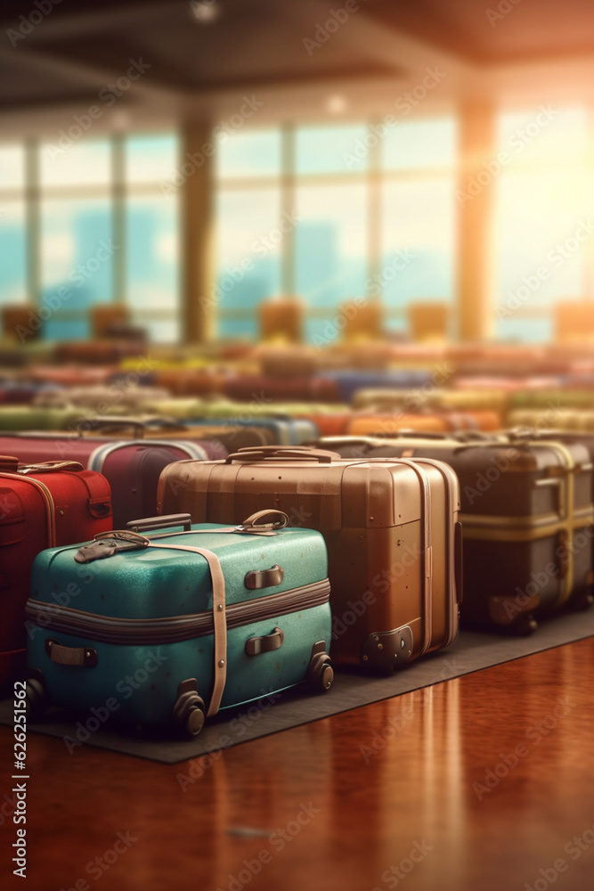 Luggage at Airport Terminal Carousel AI generated Stock Illustration ...