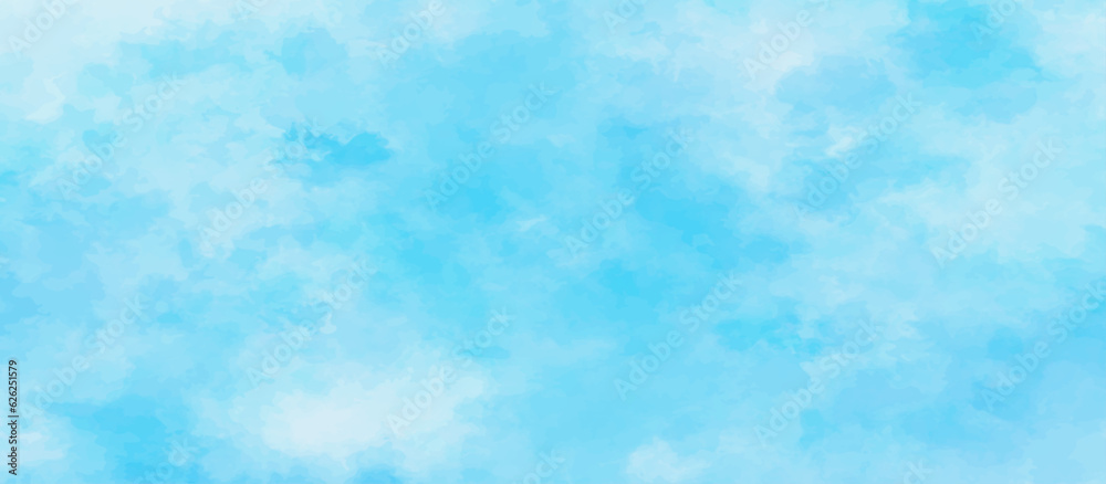 blue sky with white clouds in sunny weather .Blue Sky vector .White cumulus clouds formation in blue sky .blue water surface background .Panorama.	