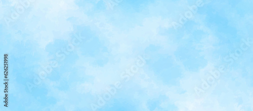 blue sky with white clouds in sunny weather .Blue Sky vector .White cumulus clouds formation in blue sky .blue water surface background .Panorama.	
