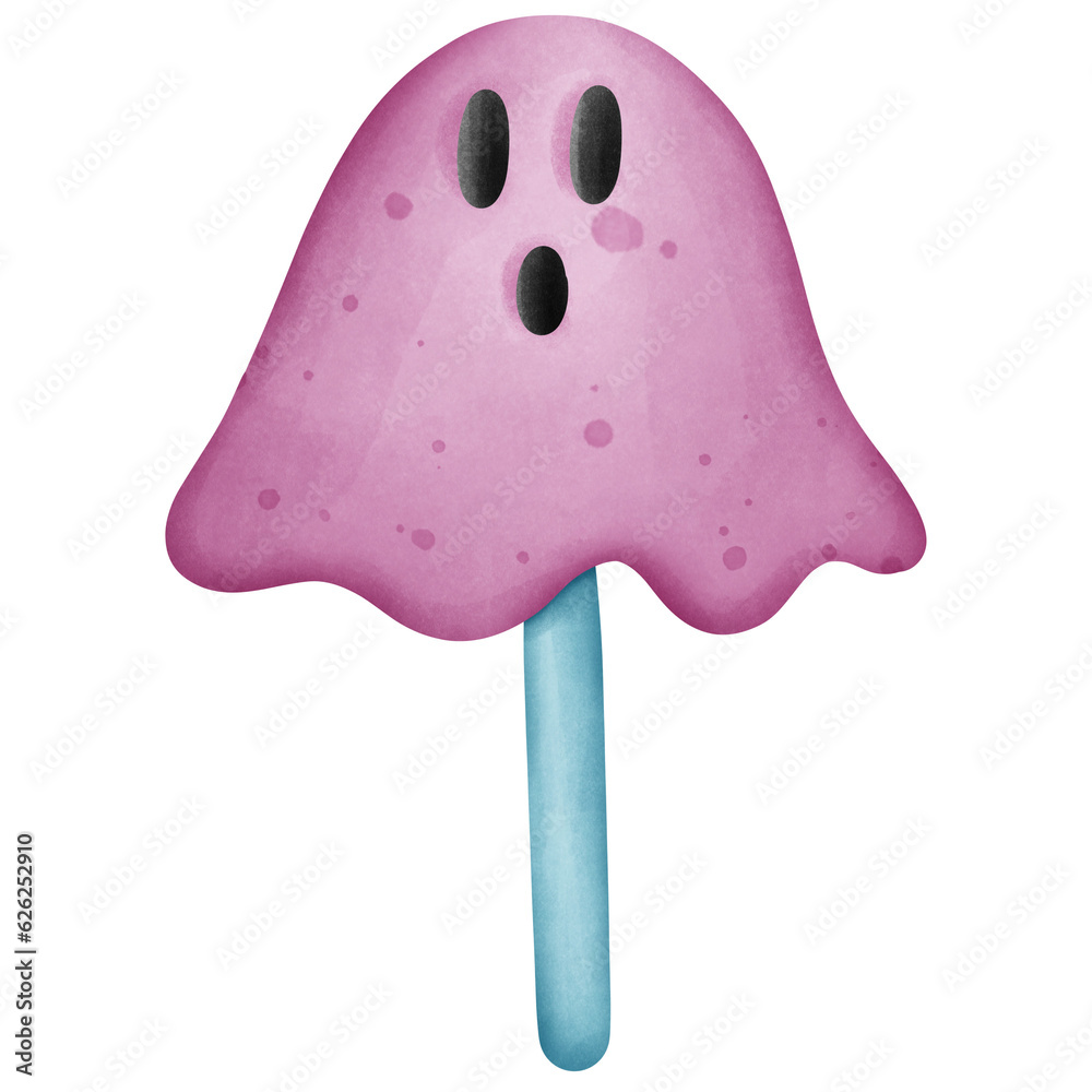 Single purple ghost halloween candy illustration Single purple ghost halloween candy illustration
