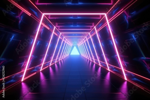 Abstract light painting space technology background