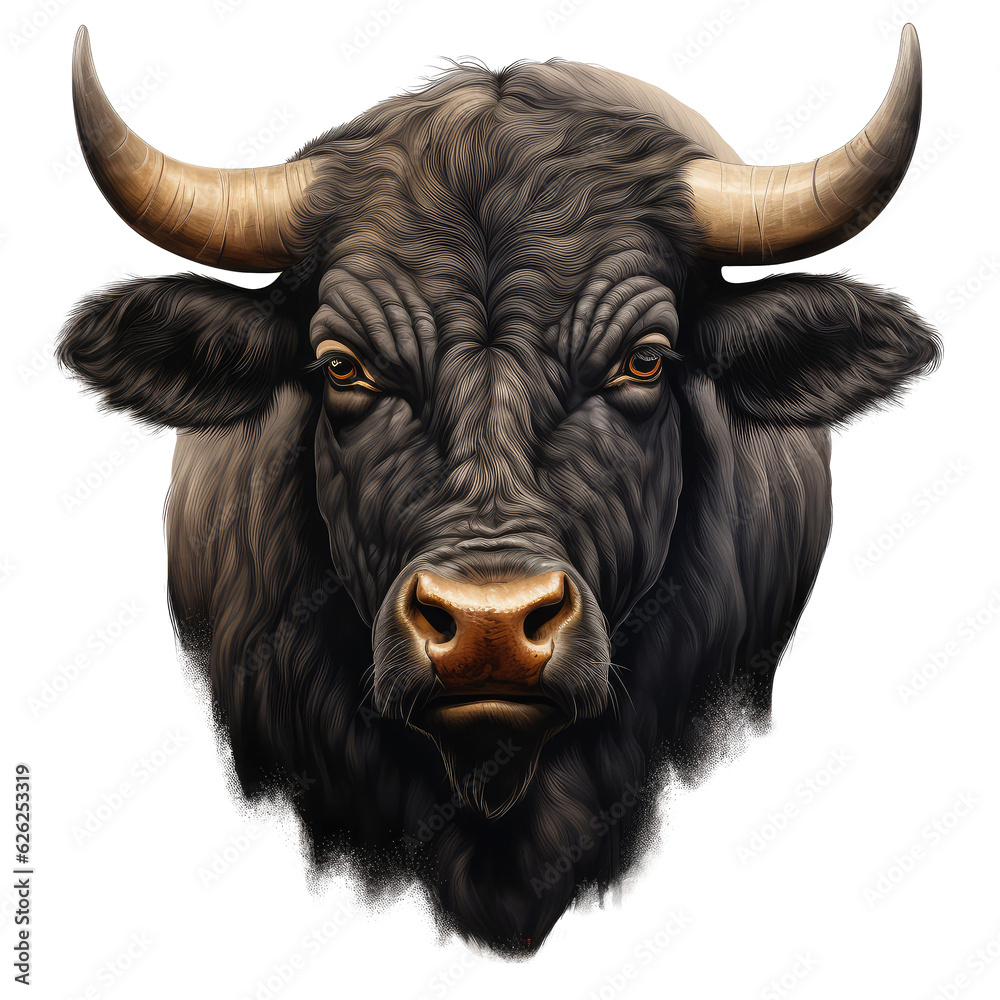 buffalo looking isolated on white buffalo looking isolated on white