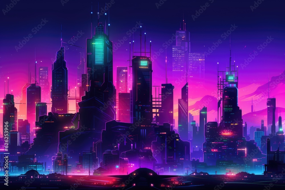 Abstract illustration of the future technology city