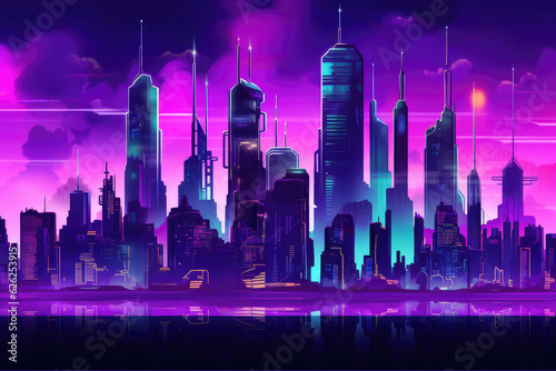 Abstract illustration of the future technology city