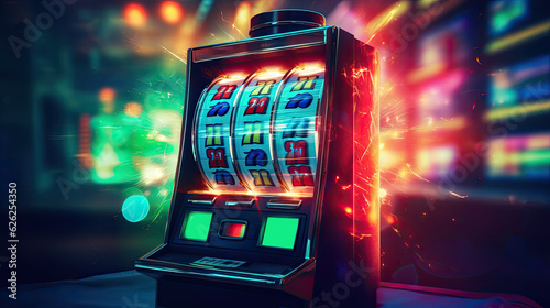 casino slot machine, generative ai background