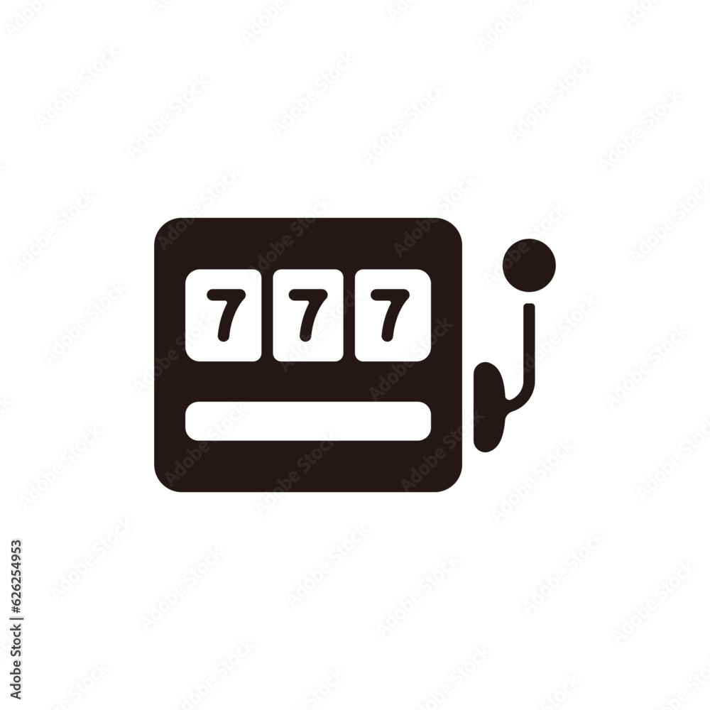 Slot machine icon.Flat silhouette version. Slot machine icon.Flat silhouette version.