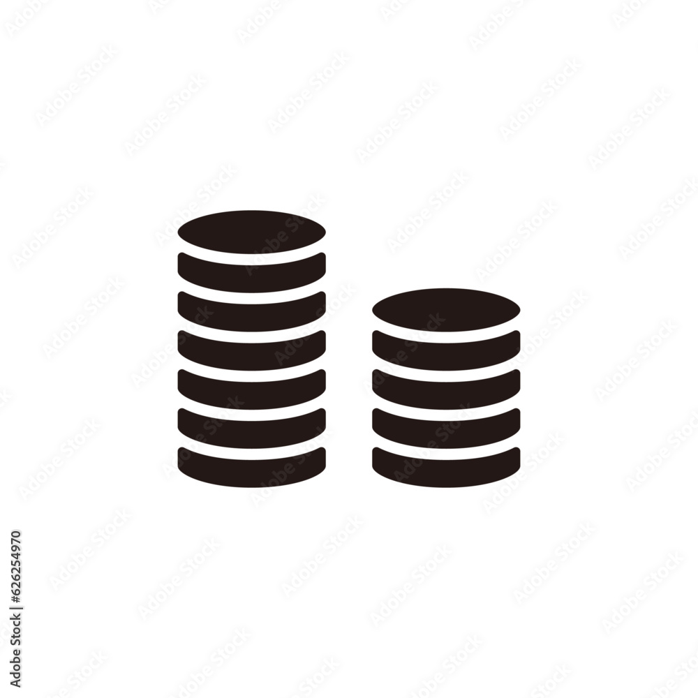Casino chips icon.Flat silhouette version. Casino chips icon.Flat silhouette version.