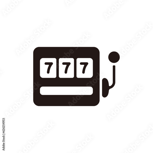 Slot machine icon.Flat silhouette version.