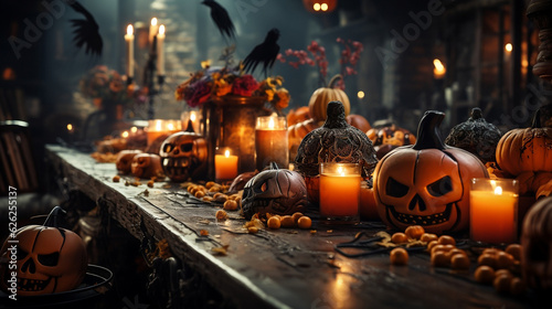 halloween pumpkin party decor, spooky