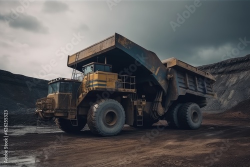 Large mine truck at work