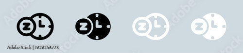 Sleep icon set in black and white. Bed time signs vector illustration.