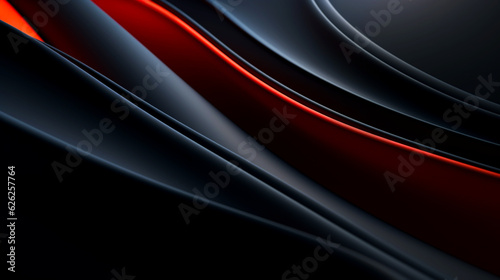 Abstract red and black fabric background. Wave backdrop, wallpaper. Generative AI