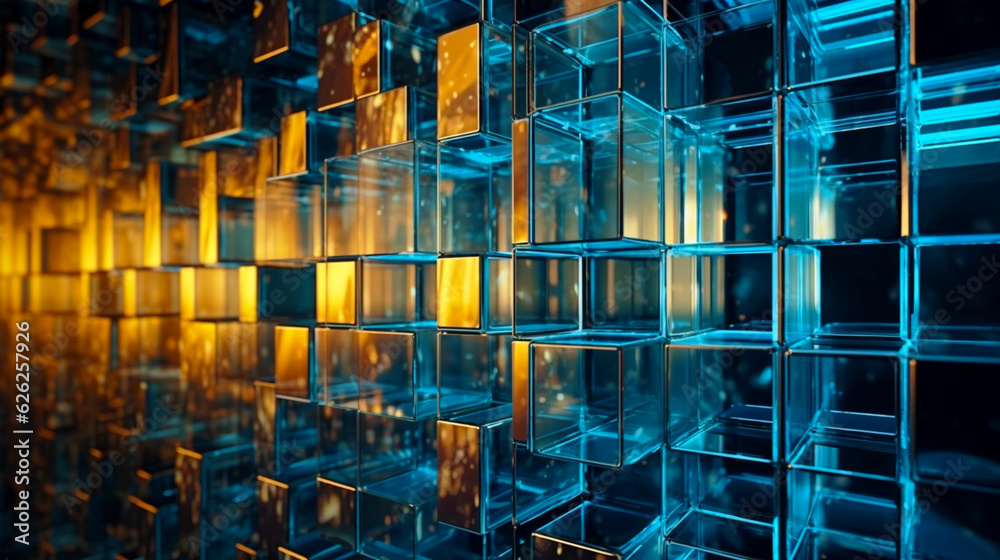 Abstract glass background. Banner, backdrop. Business and technology concept. Generative AI Abstract glass background. Banner, backdrop. Business and technology concept. Generative AI