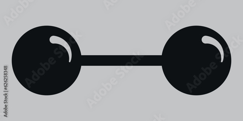 Dumbbell icon. Vector isolated on gray background