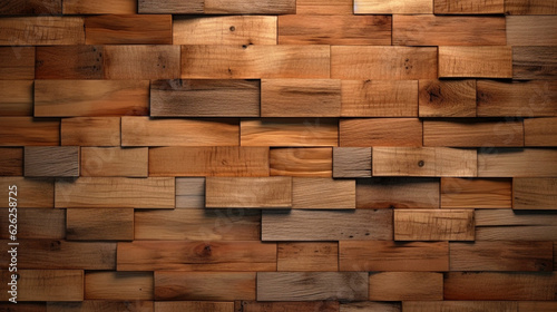 Wood brown wall background. Copy space. Generative AI