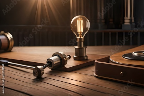 old gramophone with record