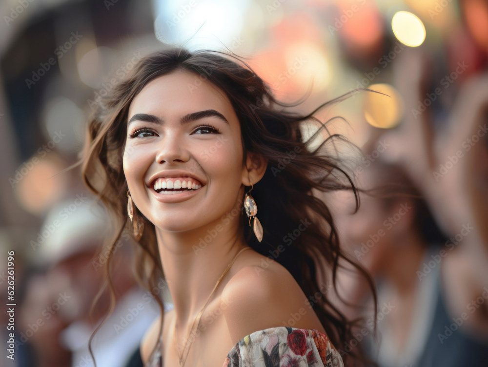 Beautiful young woman having fun at music festival Beautiful young woman having fun at music festival