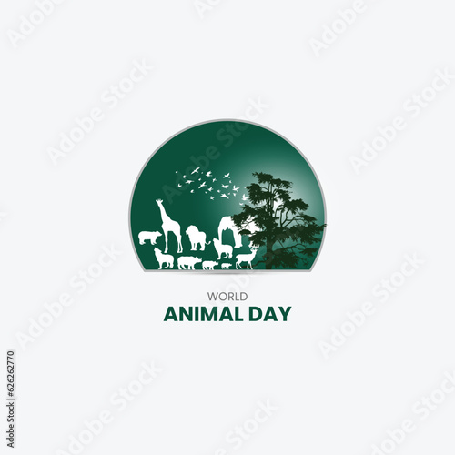 World Animal Day. Animal day concept vector illustration. world wildlife day. world environment day. 