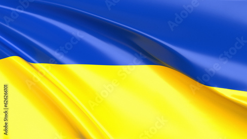Ukraine flag waving 3D Illustration