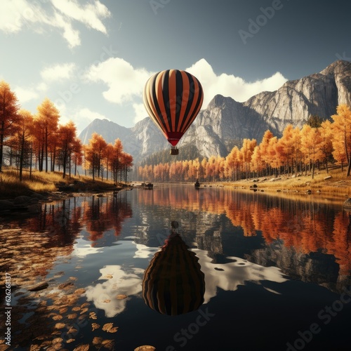 The scenery featured a hot air balloon in all its grandeur. (Generative AI)