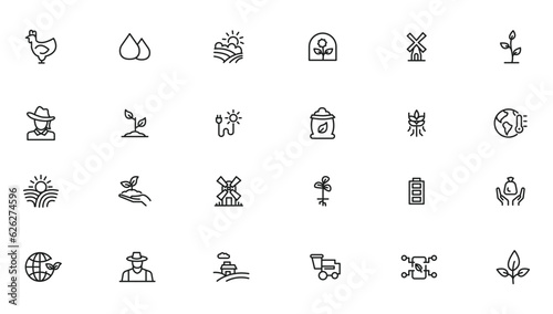 Agriculture icon set. Farming icon set