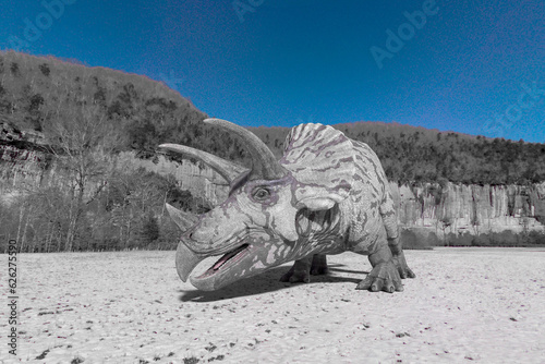 triceratops is waiting out in winter times