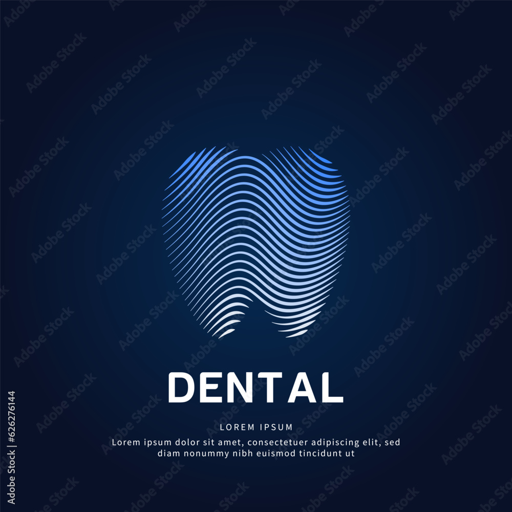 Human tooth medical structure. simple line art tooth logo design vector illustration on dark background. dental care logo vector template suitable for organization, company, or community. EPS 10 Human tooth medical structure. simple line art tooth logo design vector illustration on dark background. dental care logo vector template suitable for organization, company, or community. EPS 10