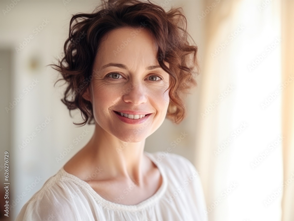 Beautiful middle-aged women smile. Beautiful middle-aged women smile.