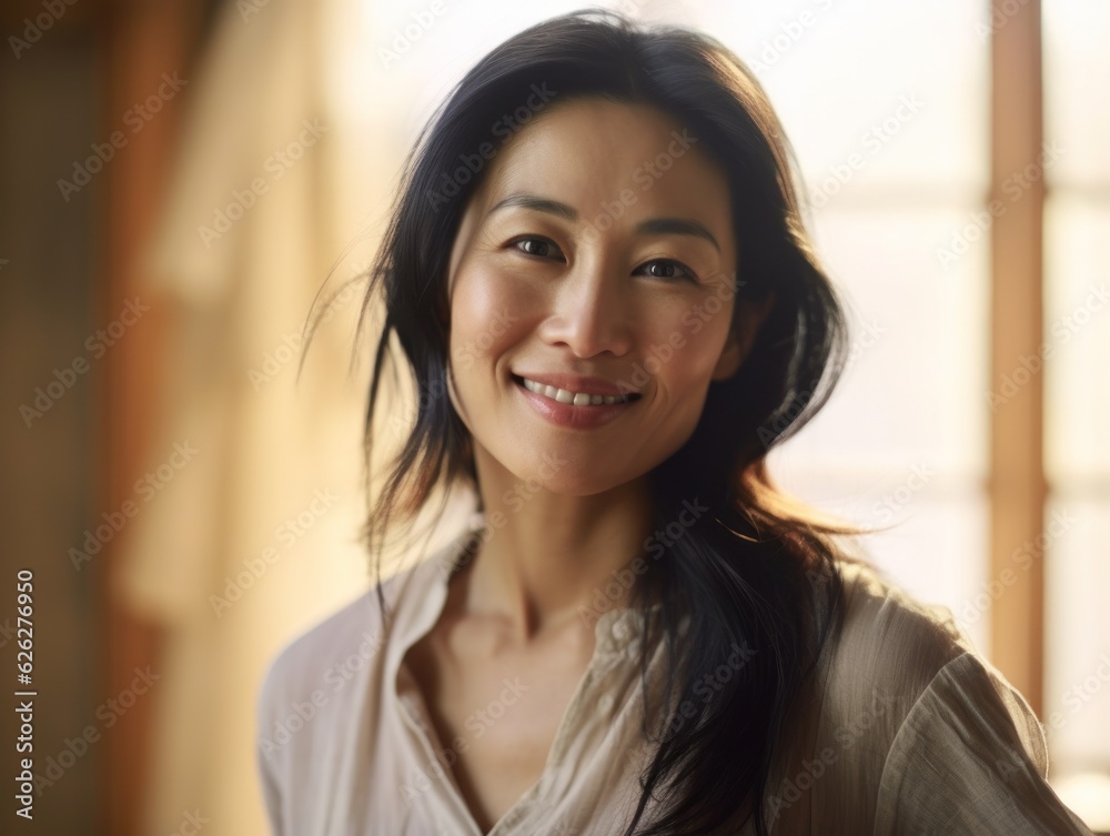 Beautiful middle-aged women smile. 