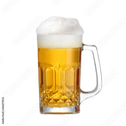 beer in Glass mug with foam easy to use photo editing element PNG Format