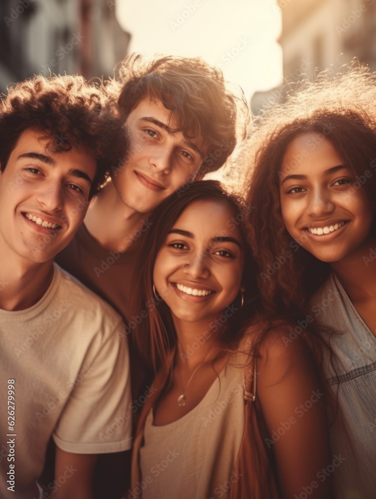 Fototapeta premium Friendship Day. Happy friends is smilling