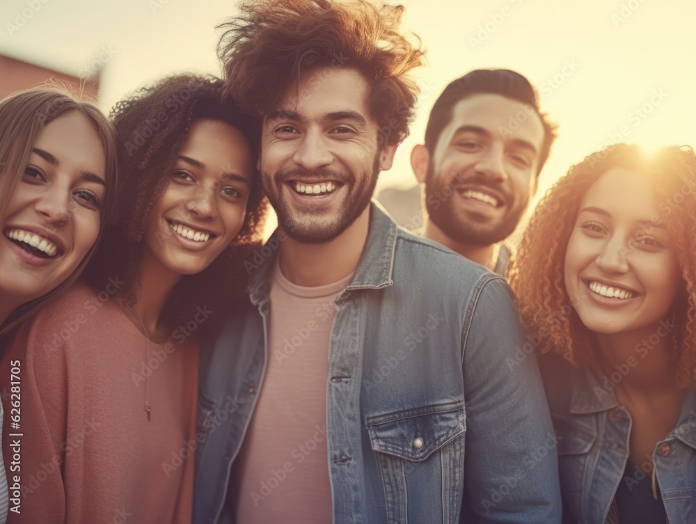 Friendship Day. Happy friends is smilling. Generative AI Friendship Day. Happy friends is smilling. Generative AI