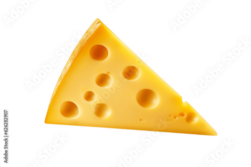 Isolated Cheese Slice Transparent Background. Generative AI