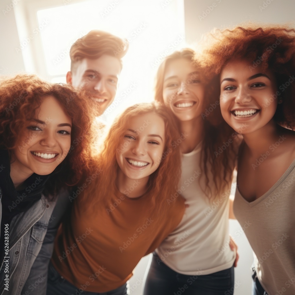 Friendship Day. Happy friends is smilling. Generative AI Friendship Day. Happy friends is smilling. Generative AI